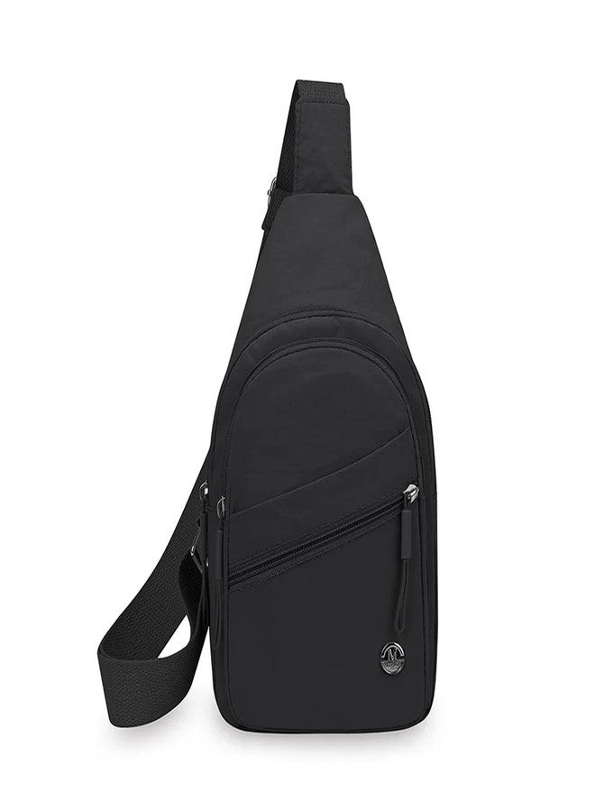 ZOLYPY Nylon Crossbody Sling Bag for Men & Women | Lightweight Water-Resistant Travel Shoulder Bag with Multiple Pockets | Adjustable Strap Everyday Carry Bag (Black) - Image 1